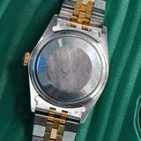 1987 ROLEX Datejust 36 Watch 16013 Gold Tapestry Dial & Two-Tone Case & Jubilee Bracelet Fluted Bezel - IN BOX!
