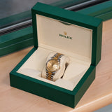 1987 ROLEX Datejust 36 Watch 16013 Gold Tapestry Dial & Two-Tone Case & Jubilee Bracelet Fluted Bezel - IN BOX!