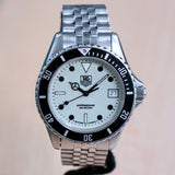 Vintage TAG HEUER 1000 Night Diver Watch 980.113D Date Indicator Wristwatch Original Bracelet ALL S.S. - In Box!