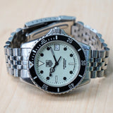 Vintage TAG HEUER 1000 Night Diver Watch 980.113D Date Indicator Wristwatch Original Bracelet ALL S.S. - In Box!
