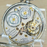 1923 ILLINOIS 14K White Gold Dress Pocket Watch 21 Jewels Openface 12s Grade 274 Adjusted 3 Positions