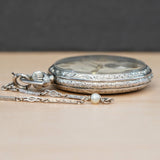 1923 ILLINOIS 14K White Gold Dress Pocket Watch 21 Jewels Openface 12s Grade 274 Adjusted 3 Positions
