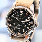 HAMILTON Khaki Field Day Date Auto Watch H705350 42mm 12/24-Dial Wristwatch - Double Box!