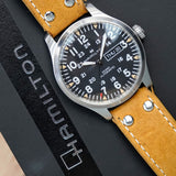 HAMILTON Khaki Field Day Date Auto Watch H705350 42mm 12/24-Dial Wristwatch - Double Box!