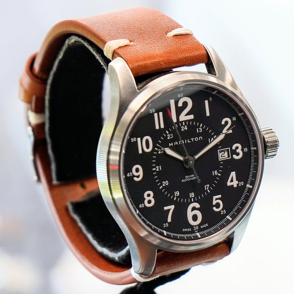 HAMILTON Khaki Field Officer Auto Watch H706150 44mm Black Dial Wristw ...