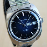 MOVADO Kingmatic HS 360 Watch Sub-Sea Day/Date Cushion Case Blue Dial Original Bracelet Wristwatch