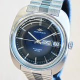 MOVADO Kingmatic HS 360 Watch Sub-Sea Day/Date Cushion Case Blue Dial Original Bracelet Wristwatch