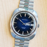 MOVADO Kingmatic HS 360 Watch Sub-Sea Day/Date Cushion Case Blue Dial Original Bracelet Wristwatch