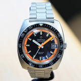 Vintage CERTINA Automatic Argonaut Watch 200M Date Indicator Black & Orange Wristwatch