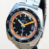 Vintage CERTINA Automatic Argonaut Watch 200M Date Indicator Black & Orange Wristwatch