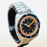 Vintage CERTINA Automatic Argonaut Watch 200M Date Indicator Black & Orange Wristwatch