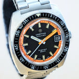 Vintage CERTINA Automatic Argonaut Watch 200M Date Indicator Black & Orange Wristwatch