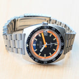 Vintage CERTINA Automatic Argonaut Watch 200M Date Indicator Black & Orange Wristwatch