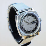 Vintage ELGIN Automatic Watch 17 Jewels Grade 334 Day/Date Cushion Case Swiss Wristwatch