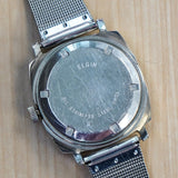 Vintage ELGIN Automatic Watch 17 Jewels Grade 334 Day/Date Cushion Case Swiss Wristwatch
