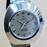 Vintage LANCO Airvac 6000 Scratch Field Watch Date Automatic Wristwatch - Original Bracelet ALL S.S.