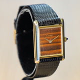 Vintage CARTIER Must de Cartier Watch 17 Jewels Tank Case & Tiger Eye Dial Wristwatch