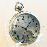 1926 ILLINOIS Pocket Watch Openface 12s 17 Jewels Grade 405 Adjusted 14K White Gold Filled