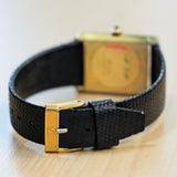 Vintage CARTIER Must de Cartier Watch 17 Jewels Tank Case & Tiger Eye Dial Wristwatch