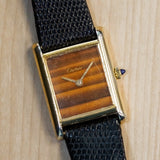 Vintage CARTIER Must de Cartier Watch 17 Jewels Tank Case & Tiger Eye Dial Wristwatch
