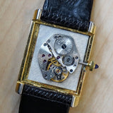 Vintage CARTIER Must de Cartier Watch 17 Jewels Tank Case & Tiger Eye Dial Wristwatch