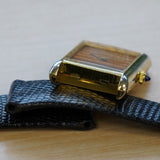 Vintage CARTIER Must de Cartier Watch 17 Jewels Tank Case & Tiger Eye Dial Wristwatch
