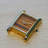 Vintage CARTIER Must de Cartier Watch 17 Jewels Tank Case & Tiger Eye Dial Wristwatch