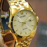 CITIZEN Corso Eco-Drive Watch BM7332-53P Date Indicator ALL Gold S.S. Wristwatch