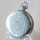 1926 ILLINOIS Pocket Watch Openface 12s 17 Jewels Grade 405 Adjusted 14K White Gold Filled