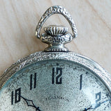 1926 ILLINOIS Pocket Watch Openface 12s 17 Jewels Grade 405 Adjusted 14K White Gold Filled