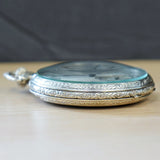 1926 ILLINOIS Pocket Watch Openface 12s 17 Jewels Grade 405 Adjusted 14K White Gold Filled
