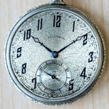 1926 ILLINOIS Pocket Watch Openface 12s 17 Jewels Grade 405 Adjusted 14K White Gold Filled