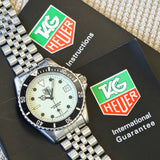 Vintage TAG HEUER 1000 Night Diver Watch 980.113D Date Indicator Wristwatch Original Bracelet ALL S.S. - In Box!