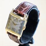 1946 HAMILTON Tank Case Watch 19 Jewels Cal. 982 U.S.A. Wristwatch 14K Gold Filled