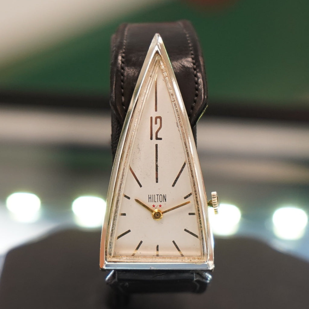 Vintage HILTON “A Parabolic Watch” 17 Jewels Triangle Wristwatch Swiss ...