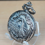 HENRY V Manual Pocket Watch Antimagnetic Railroad Engraved Decorated Hunter Case