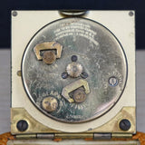 Vintage SETH THOMAS Wind-Up Travel Alarm Clock 7 Jewels Original Genuine Leather Case