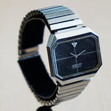 Vintage JUBILEE Watch 17 Jewels Diamond Dial S.S. Flex Bracelet Octagonal Case Wristwatch