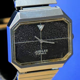 Vintage JUBILEE Watch 17 Jewels Diamond Dial S.S. Flex Bracelet Octagonal Case Wristwatch