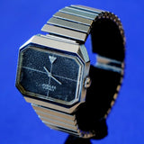 Vintage JUBILEE Watch 17 Jewels Diamond Dial S.S. Flex Bracelet Octagonal Case Wristwatch