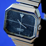 Vintage JUBILEE Watch 17 Jewels Diamond Dial S.S. Flex Bracelet Octagonal Case Wristwatch