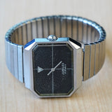 Vintage JUBILEE Watch 17 Jewels Diamond Dial S.S. Flex Bracelet Octagonal Case Wristwatch