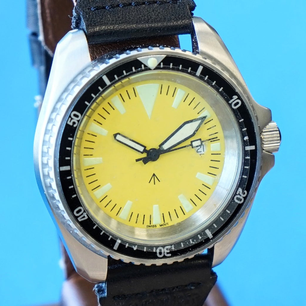 NOS! British Military Style Diver Watch Date Indicator Quartz Wristwat ...