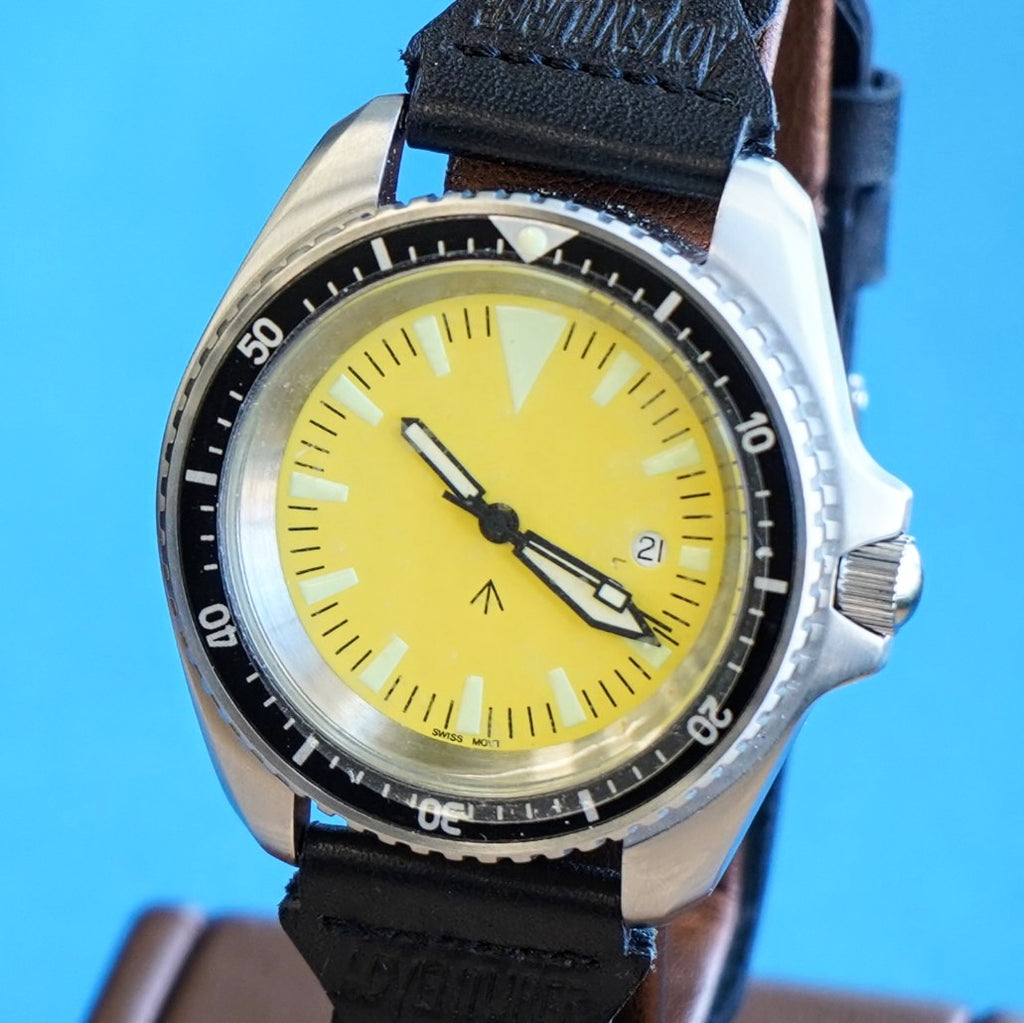 NOS! British Military Style Diver Watch Date Indicator Quartz Wristwat ...