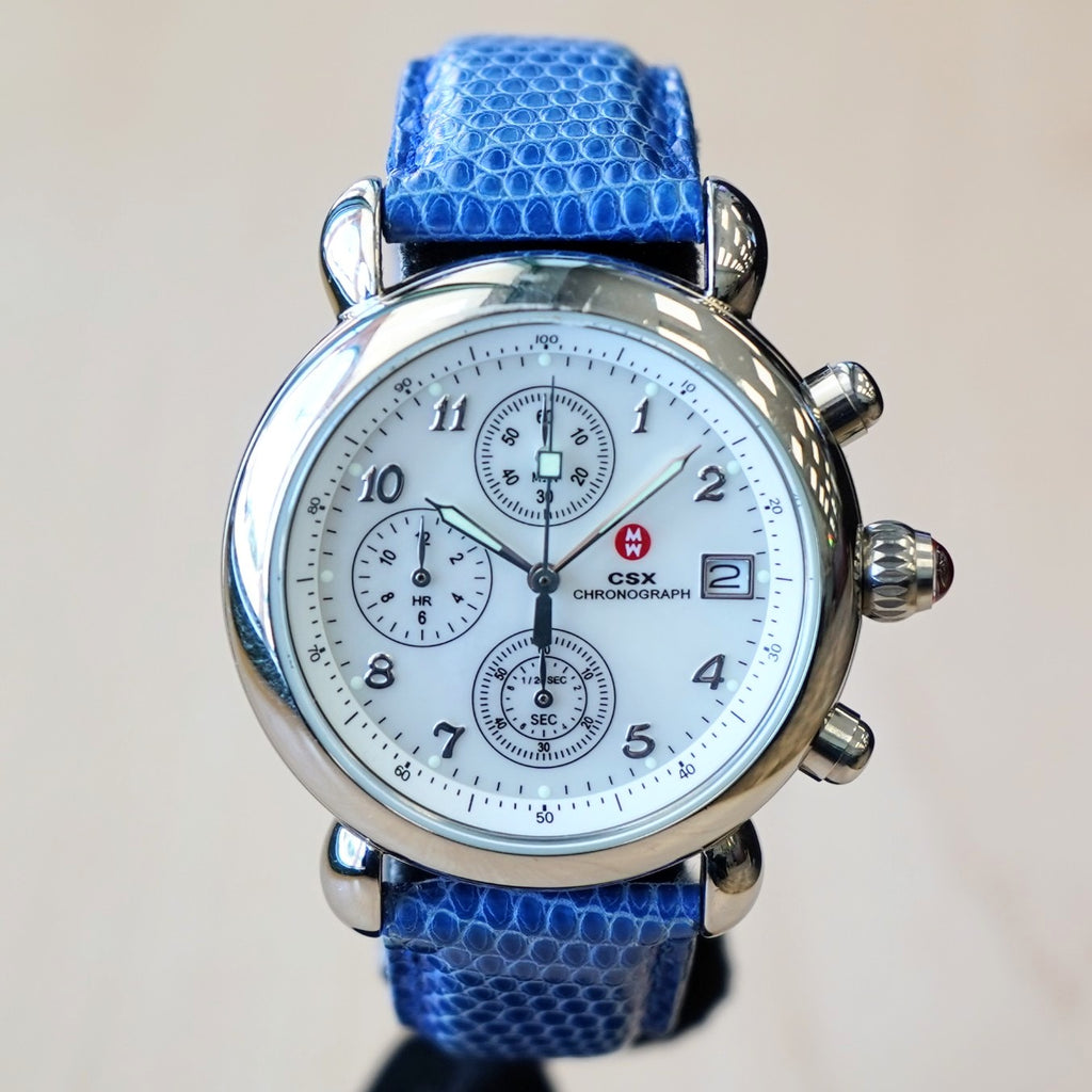 MICHELE CSX Chronograph Watch MOP Dial Ladies Wristwatch ALL S.S. & Or ...