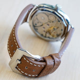 "PILOT MILITARY" Homage Watch Brown Dial Display Back Wristwatch 44mm