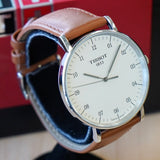 TISSOT T-Classic Everytime Watch 42mm T109610A Silver Dial Wristwatch ALL Original in Box!