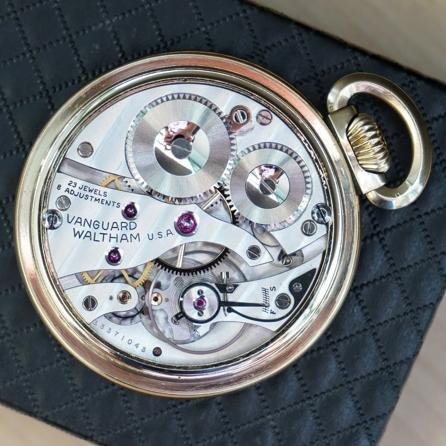 1949 WALTHAM Vanguard Railroad Pocket Watch 23 Jewels Model 1908 Adjus ...
