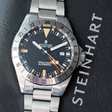 STEINHART Ocean One Vintage GMT Diver Watch Automatic Wristwatch SW330-2 - In Original Double BOX!
