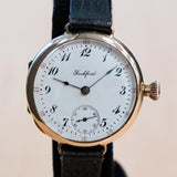 1907 ROCKFORD Trench Watch 0s Grade 180 7 Jewels 14K G.F. Case w/Diamond - RARE